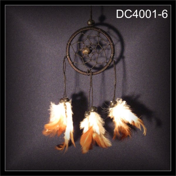 Mini Traumfänger, Dreamcatcher, 1 Ring, Zwirn schwarz 6x20cm (DC4001-6)