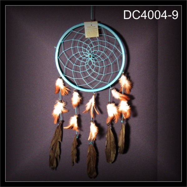 1-Ring Traumfänger, Dreamcatcher, Zwirn türkis 22x50cm (DC4004-9)