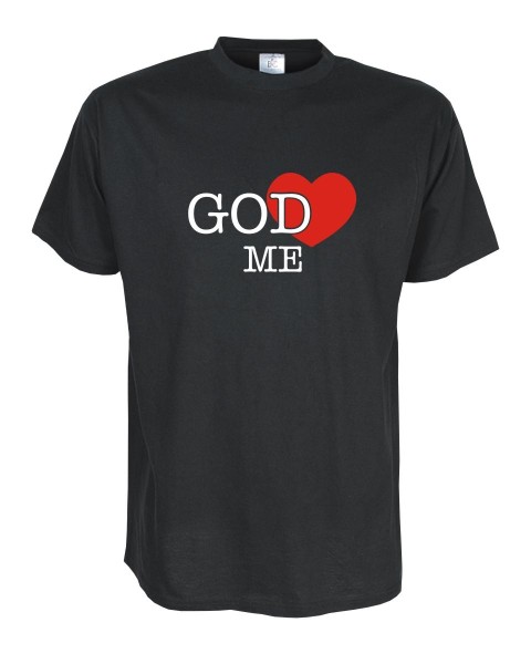 God loves me, Fun T-Shirt, Funshirt bis Gr. 5XL (FSJ015)