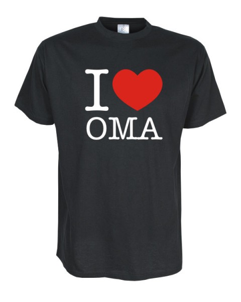 I Love Oma Fun T-Shirt, schwarz