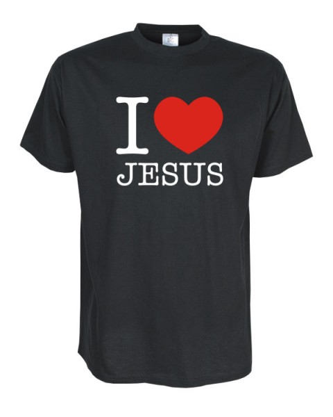 I Love Jesus Fun T-Shirt, schwarz