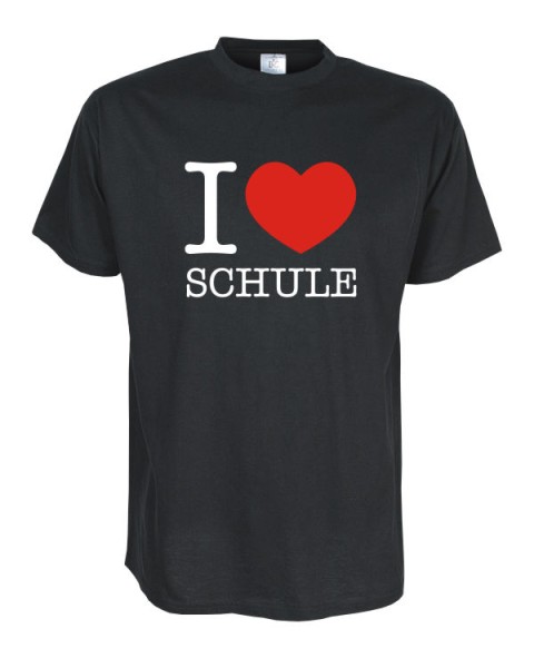 I Love Schule Fun T-Shirt, schwarz