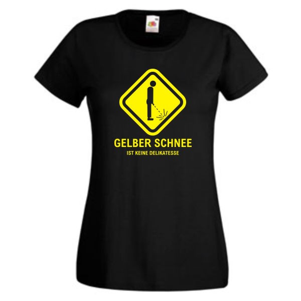 Gelber Schnee ..., T-Shirt, Damen Funshirt