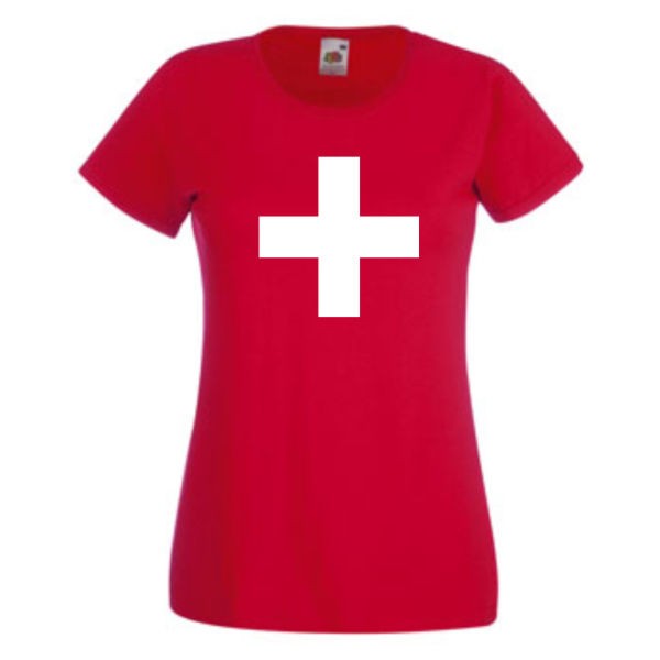 Schweizer Kreuz, Swiss, Schweiz, Suisse, T-Shirt, Damen Funshirt