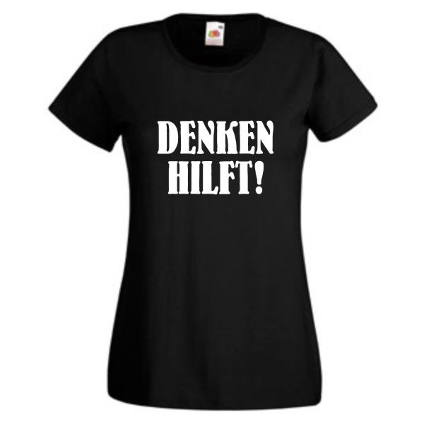 Denken hilft, T-Shirt, Damen Funshirt