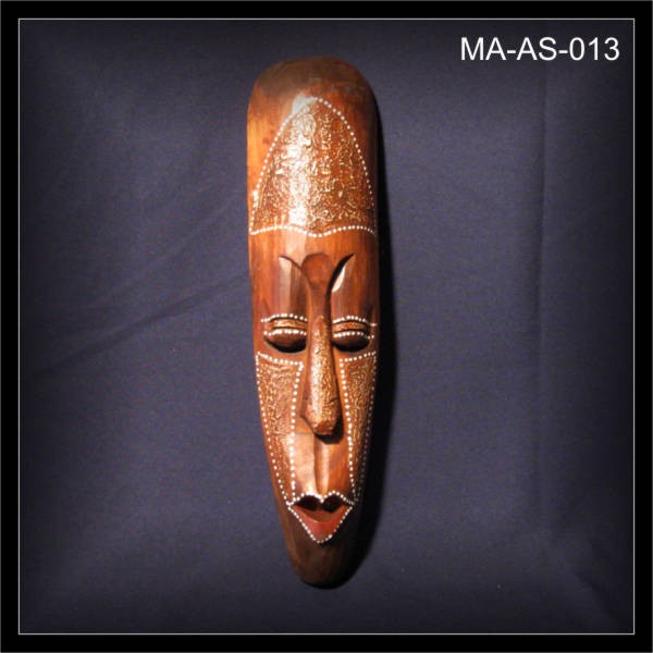 Wandmaske RED LIPS, 50cm, Bali, Schnitzerei (MA-AS-013)