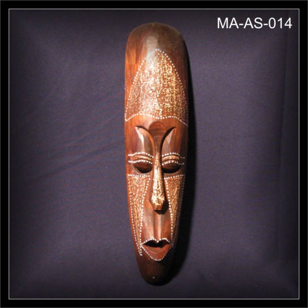 Wandmaske RED LIPS, 50cm, Bali, Schnitzerei (MA-AS-014)