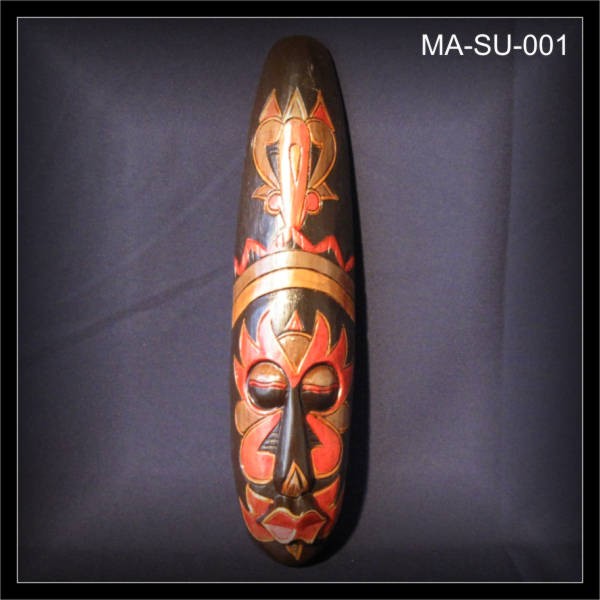 Maori Wandmaske 50cm, schwarz-bunt  (MA-SU-001)