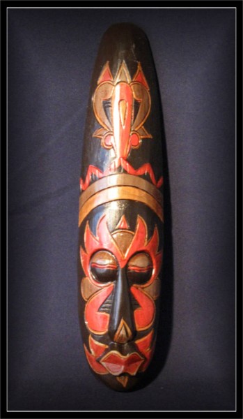 Maori Wandmaske 50cm, schwarz-bunt  (MA-SU-001)