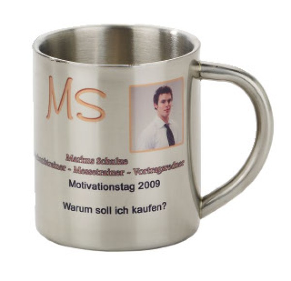 Edelstahltasse mit Wunschmotiv