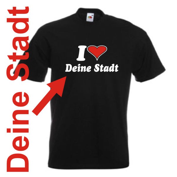 T-Shirt - I love Deine Stadt - Städteshirt (SFU11-01a)