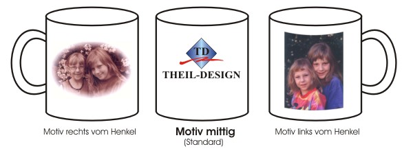 Alu-Thermotasse silber, mit Wunschmotiv