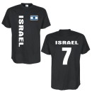 T-Shirt ISRAEL Länder Flagshirt mit Rückennummer (WMS03-28a)
