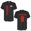 T-Shirt SCHWEIZ (Suisse) Länder Flagshirt mit Rückennummer (WMS03-56a)