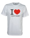 I Love "Dein Name" Fun T-Shirt, I heart Funshirt (FSL001-5)
